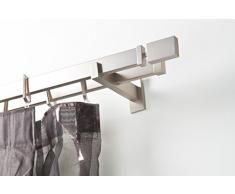 InCasa Double Tringle Ã Rideaux: 31 x 12 mm, L. 240 cm. en Acier satinÃ© â Complet