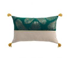 douceur dinterieur SABALY Coussin DEHOUSSABLE Pompons, Multicolore, 30 x 50 CM