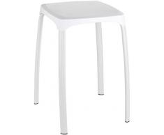 Wenko 22475100 Tabouret de Salle de Bains Losani, Plastique, Blanc, 33,5 x 33,5 x 46 cm