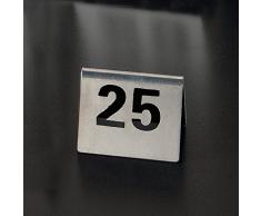 Garcia de pou NumÃ©ros De Table Du 1 Au 25 7,5X5,5 Cm Argente Inox - 1 unitÃ©s
