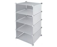 Mondex INX406-00 Rangement Dressing Modulable avec 4 Casiers Plastique Blanc 39,5 x 37 x 81 cm