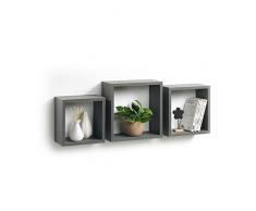 ModulHome 6RAN789GR Cube Gigogne de Rangement Panneau/MDF Gris Anthracite 3 tailles 23cm/26,5cm/30cm
