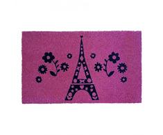 Bombay Duck 100 pour Cent Naturel Paillasson en Coco Motif Tour Eiffel Rose