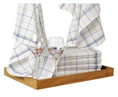 Comptoir du Linge CDL6TCHBV Christelle Lot de 6 Torchons de Cuisine Coton Bleu 70 x 50 x 0,5 cm