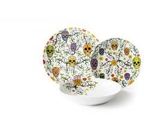 Excelsa Skull Service de table 18 piÃ¨ces en porcelaine