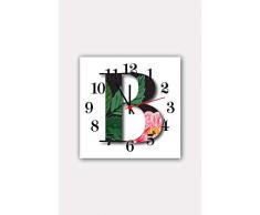 Bonamaison Horloge Murale en MDF, Multicolore, 30 x 30 cm