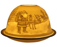 Him DL0080 la Saint-Nicolas (Santa Claus) - photophore en Porcelaine Blanc CassÃ©, 12x12x8 cm