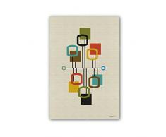 CUADRIMAN Design scandinave Tableau I, Bois, Multicolore, 60Â x 40Â cm