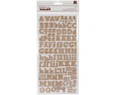 American Crafts Lot de 2 Feuilles de Stickers en Toile de Jute Motif Alphabet Multicolore 0,38 x 14,93 x 33,02 cm