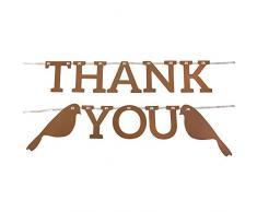 Neviti davoir et Tenir Thank You fanions, Papier, DorÃ©, 7.6Â x 8Â x 0.1Â cm