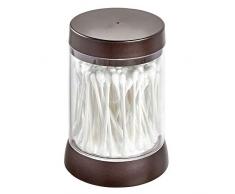 iDesign 45671EU Haley Pot de Rangement Rond pour Maquillage, Boite avec Couvercle en Plastique pour Les cosmétiques, Transparent et Couleur Bronze, Taille Unique
