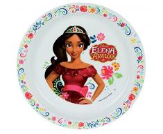 FUN HOUSE 005550 Disney Elena DAVALOR Assiette Micro-ondable pour Enfant, PolypropylÃ¨ne, Blanche, 22 x 22 x 1 cm