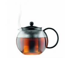 Bodum - 1805-01 - Assam - Théière à Piston en verre - Filtre inox - 1.0 L - Noir
