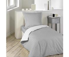 homea housse de couette 1 personne 140x200cm 57 fils allover zodiac gris/bl
