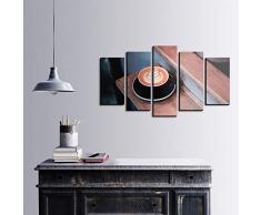 Bonamaison DÃ©coration Murale Ensemble de 5 Impression sur Toile, Dimensions: 100 x 60 Cm - ConÃ§u et fabriquÃ© en Turquie