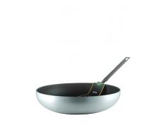 Pentole Agnelli Select Poêle Haute et évasée en Aluminium, avec poignée en Acier Inoxydable - Argentée 32 cm Argent