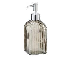WENKO 23615100 Distributeur de Savon Vetro Angulaire, CapacitÃ© : 0,52 L, Verre, 7,5 x 19 x 7,5 cm, Marron