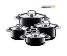 Silit 2109291756 Set de 4 Batteries de Cuisine, Ãmail, Noir, 24 cm