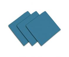 Soleil docre Panama Lot de 3 Serviettes en Coton Panama Coton Bleu 45 x 45 cm