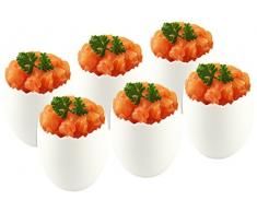 Kubb K132 Coffret 6 verrines Åufs Blanc, Plastique, Hauteur : 56mm-Diamètre : 50mm