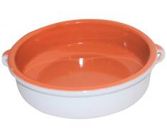 Amazing Cookware Plat Rond 20Â cm en Terre CuiteÂ âÂ Blanc Mat, en CÃRAMIQUE, Blanc avec Naturel Ã lintÃ©rieur, 20Â cm, 20Â x 20Â x 5Â cm