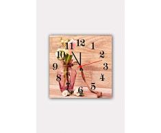 Bonamaison Horloge Murale en MDF, Multicolore, 30 x 30 cm