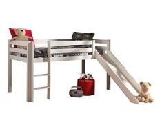 Vipack PIHSGB14 Pino Lit Compact avec Toboggan Pin Massif Blanc 209 x 217 x 114 cm