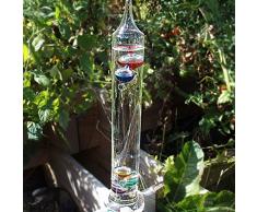 Out of the blue 71/3166 Thermomètre de Galilée en Verre, 28 x 8 x 7 cm