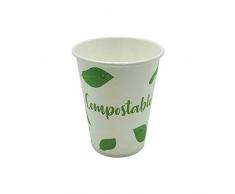 Tecnopacking VAPABI000006 Vase compostable Plat, laminé, Blanc, 76 mm