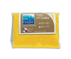Nuit des Vosges 2100624 Cotoval Taie dOreiller Uni Coton Jaune 65 x 65 cm