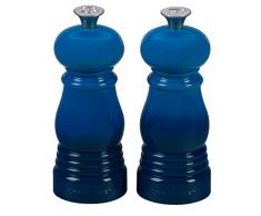 Le Creuset Set de Moulins, Moulin Ã Sel et Poivre, Corps Ultra RÃ©sistant ABS, 5 x 5 x 12,1 cm, MÃ©canisme en CÃ©ramique, Bleu Marseille (Bleu)