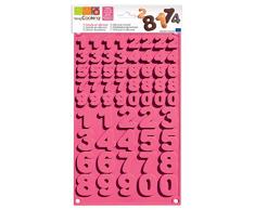 ScrapCooking 6735 Moule Choco Chiffres, Silicone, Rose, 33 x 17,5 x 0,7 cm
