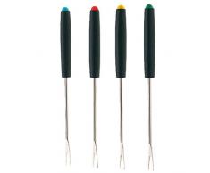 kela 79194 Set fourchettes Ã Fondue Ã Chocolat Sweet 4 piÃ¨ces en Acier Inoxydable/Plastique, Argent/Noir, 18 x 3 x 3 cm