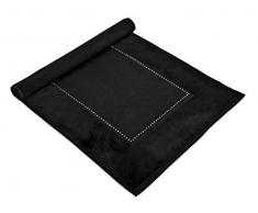 MÃVE Crystal Collection Tapis de Bain 60 x 100 cm, 50 % coton / 50 % viscose, dÃ©corÃ© de cristaux Swarovski (RangÃ©e), Black (Noir)
