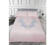 Rapport Parure de lit Simple avec Housse de Couette Motif Ailes dange Rose pâle
