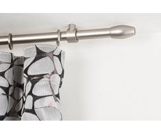 InCasa Tringle Ã Rideaux: Ã 20 mm, L. 220 cm. en Acier satinÃ© â Complet