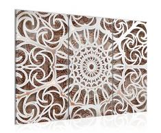 Tableau decoration murale Mandala 120 x 80 cm - XXL Impression sur Toile Salon Appartment 3 Parties - prÃªt Ã accrocher - 109631a