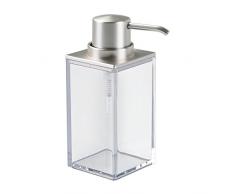 InterDesign 41380EU Clarity, Distributeur de savon Ã pompe pour cuisine, coiffeuses de salle de bains - Transparent/BrossÃ© ABS, Clear/Brushed, 9,22x6,35x15,24 cm