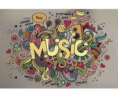 Papier Peint dÃ©co poster MUSIC 3 x 2,70 m | DÃ©co et photo murale XXL QualitÃ© HD Scenolia