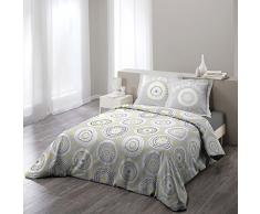 coton dintérieur parure 3 pièces 240x220 cm disco jaune/gris