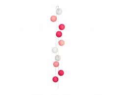 SEMA 98556 Guirlande Boules Tissu Rose X10, Coton
