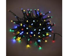 E=M6 5SOL113MC Guirlande Solaire 150 LED, Plastique, Multicolore