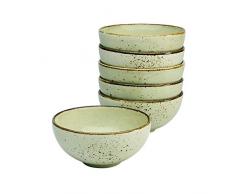 Creatable ER Dipschale, Earth 22084 Nature Collection Lot de 6 coupelles en grÃ¨s 11,5 cm, Marron