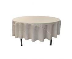 La Nappe Ronde en Lin, 228,6Â cm, Polyester, Gris Clair, 228.5 x 228.5 x 0.04 cm