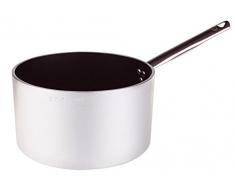 Pentole Agnelli Ligne Aluminium 5 mm Platinum Casserole Haute avec 1 Manche Haute 20 cm Argent