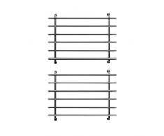 Kilo Lot de 2 Dessous de Plat de épais chromés avec Pieds de Protection en Caoutchouc (33 x 20 cm), Grand Format