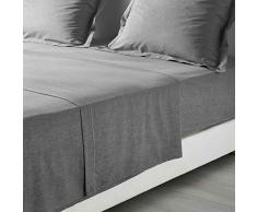 douceur dintérieur drap plat 2 personnes 240x300 cm polycoton uni actually gris