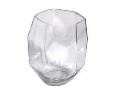 Rayher 56928000 Vase en Verre à facettes 11,5 x 11,5 x 13 cm, 700 ML.