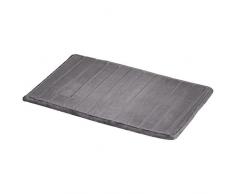 AmazonBasics Tapis de bain en mousse Ã mÃ©moire de forme et texture rayÃ©e, Gris, 50 x 80 cm, Lot de 2
