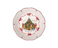 Villeroy & Boch - Toys Fantasy Grande Coupe, Danse Autour du Sapin, Coupe pour Biscuits, Porcelaine Premium, Rouge, Multicolore, 24 x 24 x 4,5Â cm
